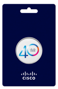 Cisco 40th Anniversary Pin - White